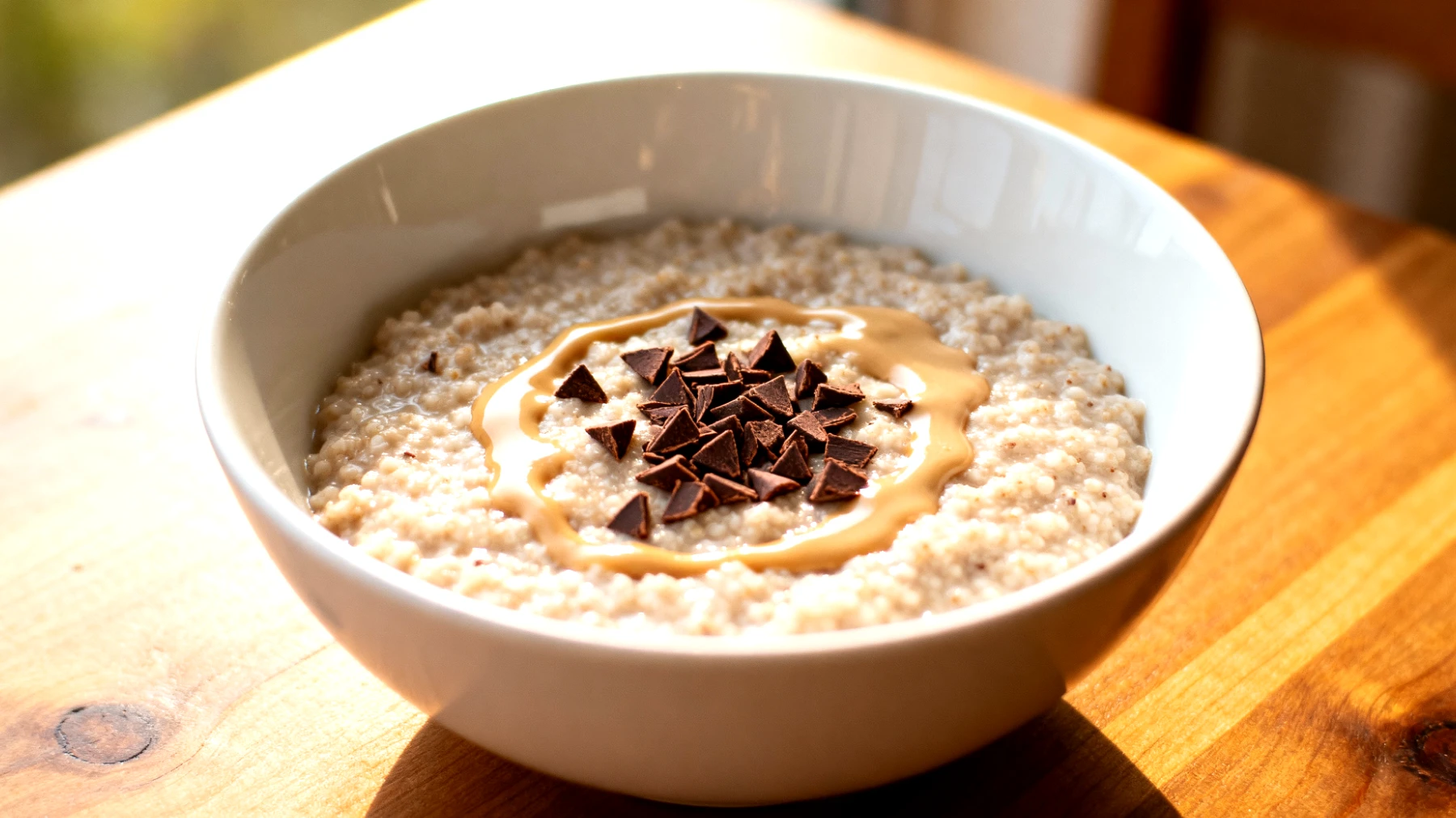 Amaranth-Porridge mit Tahin und Kakao-Nibs"